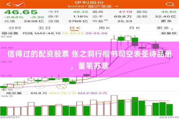 信得过的配资股票 张之洞行楷书司空表圣诗品册，董笔苏意